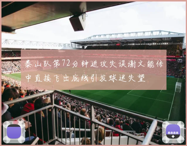 泰山队第72分钟进攻失误谢文能传中直接飞出底线引发球迷失望